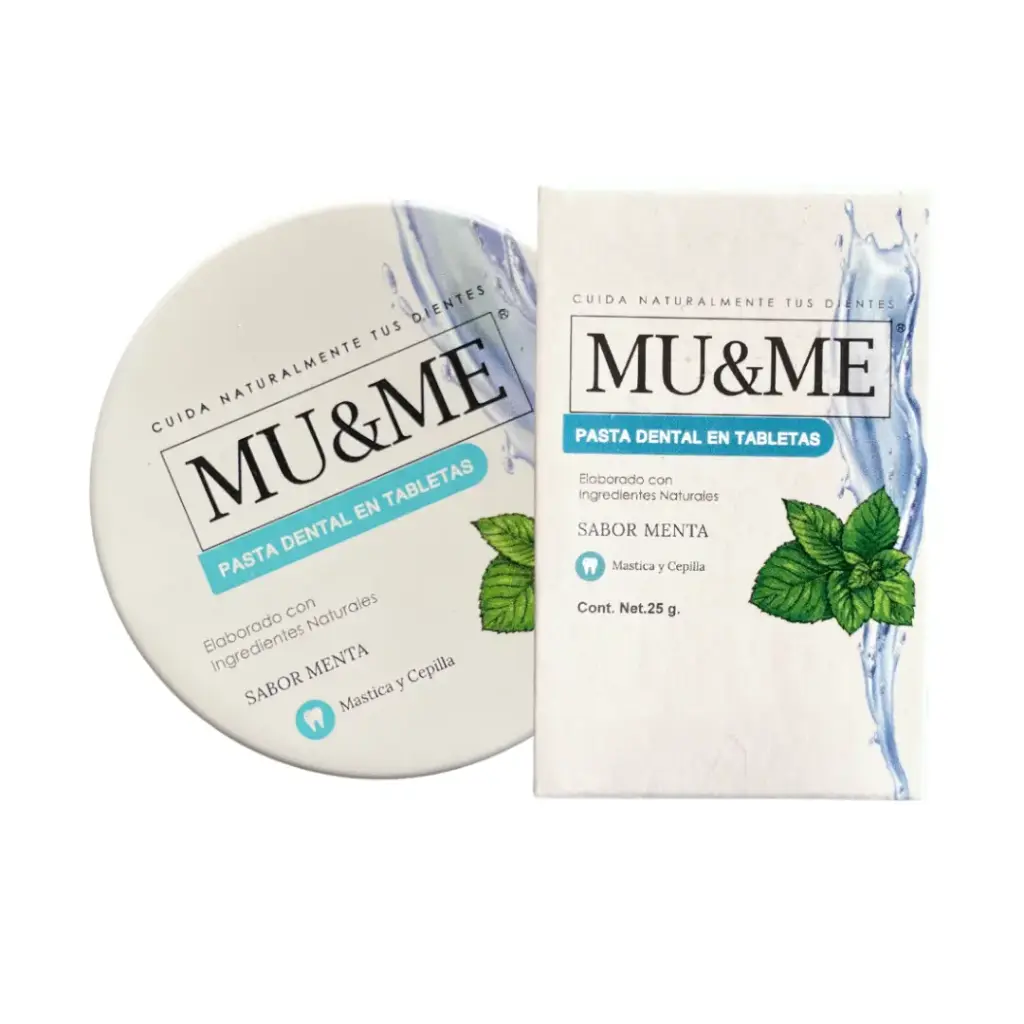Pasta Dental en Tableta Menta 32 Gramos Mu&Me 